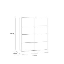 Kleiderschrank >Jacky< in Script-Schlammeiche  - 170,3x210,5x62,5cm (BxHxT)