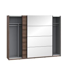Kleiderschrank >Jacky< in Script-Schlammeiche/Spiegel B/H/T ca.269,9x209,7x61,2cm