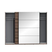 Kleiderschrank >Jacky< in Script-Schlammeiche/Spiegel B/H/T ca.269,9x209,7x61,2cm