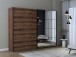 Kleiderschrank >Jacky< in Script-Schlammeiche/Spiegel B/H/T ca.269,9x209,7x61,2cm