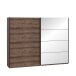 Kleiderschrank >Jacky< in Script-Schlammeiche/Spiegel B/H/T ca.269,9x209,7x61,2cm