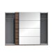 Kleiderschrank >Jacky< in Script-Schlammeiche/Spiegel B/H/T ca.269,9x209,7x61,2cm
