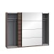 Kleiderschrank >Jacky< in Script-Schlammeiche/Spiegel B/H/T ca.269,9x209,7x61,2cm