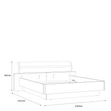 Bett >Jacky< Script-Schlammeiche B/H/T ca. 219,8x90,2x212,3cm