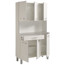 Küchenbuffet >Spoon 1< in Weiss / Grau - 101x185x40cm (BxHxT)