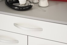 Küchenbuffet >Spoon 1< in Weiss / Grau - 101x185x40cm (BxHxT)