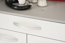 Küchenbuffet >Spoon 1< in Weiss / Grau - 101x185x40cm (BxHxT)