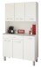 Küchenbuffet >Spoon 1< in Weiss / Grau - 101x185x40cm (BxHxT)
