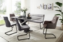 Polsterbank >ADEN< in grau/ dunkelgrau - 175x89x65 (BxHxT)