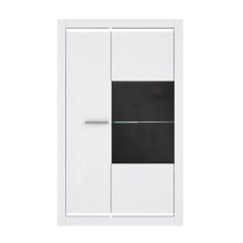 Vitrine >L-Light< in weiss mit Klarglas - 98x160x41,3cm (BxHxT)
