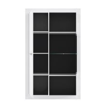 Vitrine >L-Light< in weiss mit Klarglas - 98x160x41,3cm (BxHxT)