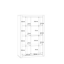 Vitrine >L-Light< in weiss mit Klarglas - 98x160x41,3cm (BxHxT)