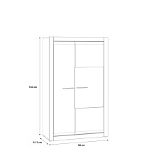 Vitrine >L-Light< in weiss mit Klarglas - 98x160x41,3cm (BxHxT)