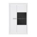 Vitrine >L-Light< in weiss mit Klarglas - 98x160x41,3cm (BxHxT)