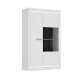 Vitrine >L-Light< in weiss mit Klarglas - 98x160x41,3cm (BxHxT)