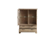 Hochschrank >Nepal< Fichte Dekor und Klarglas - 120,3x161,2x45cm (BxHxT)