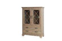 Hochschrank >Nepal< Fichte Dekor und Klarglas - 120,3x161,2x45cm (BxHxT)