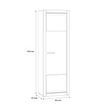 Vitrine >L-Light< in weiss und Klarglas - 63,3x195,2x41,3cm (BxHxT)