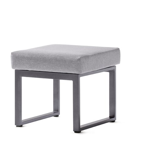 Sitzhocker >Adelaide< (Einzelhocker) in hellgrau - 48x45x48 (BxHxT)