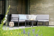 Gartenlounge-Mittelteil >Adelaide< (1,5 Sitzer ohne Armlehnen) in hellgrau