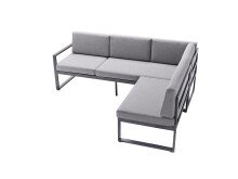 Gartenlounge-Mittelteil >Adelaide< (1,5 Sitzer ohne Armlehnen) in hellgrau