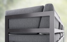 Gartenlounge-Bank >Adelaide< (3-Sitzer) in hellgrau - 213x81x69 (BxHxT)