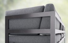 Gartenlounge-Bank >Adelaide< (3-Sitzer) in hellgrau - 213x81x69 (BxHxT)