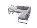 Gartenlounge-Bank >Adelaide< (3-Sitzer) in hellgrau - 213x81x69 (BxHxT)