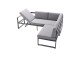 Gartenlounge-Bank >Adelaide< (3-Sitzer) in hellgrau - 213x81x69 (BxHxT)