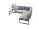 Gartenlounge-Bank >Adelaide< (3-Sitzer) in hellgrau - 213x81x69 (BxHxT)