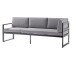Gartenlounge-Bank >Adelaide< (3-Sitzer) in hellgrau - 213x81x69 (BxHxT)