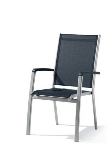 Stapelstuhl >Bodega< in Grau , Kunstfasergewebe - 68x98x59cm (BxHxT)