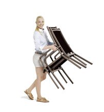 Stapelstuhl >Bodega< in Grau , Kunstfasergewebe - 68x98x59cm (BxHxT)