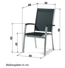 Stapelstuhl >Bodega< in anthrazit, Kunstfasergewebe - 68x98x59cm (BxHxT)