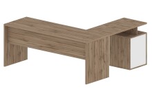 Eckschreibtisch >Novara< in wotan eichefarben, Holzwerkstoff - 100x75x60 (BxHxT)