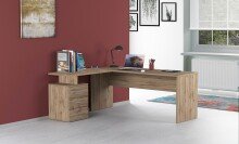 Eckschreibtisch >Novara< in wotan eichefarben, Holzwerkstoff - 100x75x60 (BxHxT)