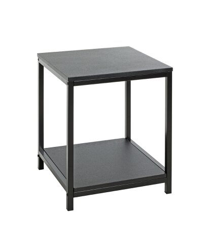 Beistelltisch >52572< in schwarz, MDF, Metall - 40x50x40cm (BxHxT)