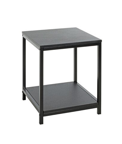 Beistelltisch >52572< in schwarz, MDF, Metall - 40x50x40cm (BxHxT)