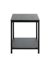 Beistelltisch >52572< in schwarz, MDF, Metall - 40x50x40cm (BxHxT)