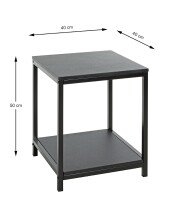 Beistelltisch >52572< in schwarz, MDF, Metall -...