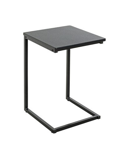 Beistelltisch >52593< in schwarz, MDF, Metall - 33x60x35cm (BxHxT)