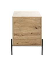 Konsole >52469< in eiche, schwarz, MDF, Metall - 45x60x47cm (BxHxT)