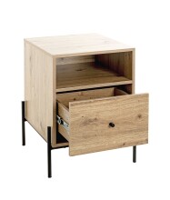 Konsole >52469< in eiche, schwarz, MDF, Metall - 45x60x47cm (BxHxT)