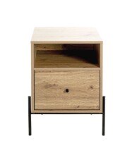 Konsole >52469< in eiche, schwarz, MDF, Metall - 45x60x47cm (BxHxT)