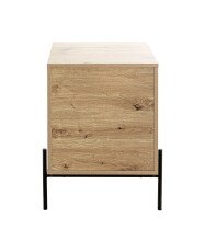 Konsole >52469< in eiche, schwarz, MDF, Metall - 45x60x47cm (BxHxT)