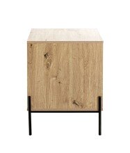 Konsole >52469< in eiche, schwarz, MDF, Metall - 45x60x47cm (BxHxT)