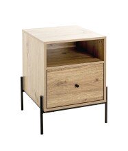 Konsole >52469< in eiche, schwarz, MDF, Metall -...