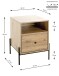 Konsole >52469< in eiche, schwarz, MDF, Metall - 45x60x47cm (BxHxT)