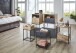 Konsole >52469< in eiche, schwarz, MDF, Metall - 45x60x47cm (BxHxT)