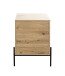 Konsole >52469< in eiche, schwarz, MDF, Metall - 45x60x47cm (BxHxT)